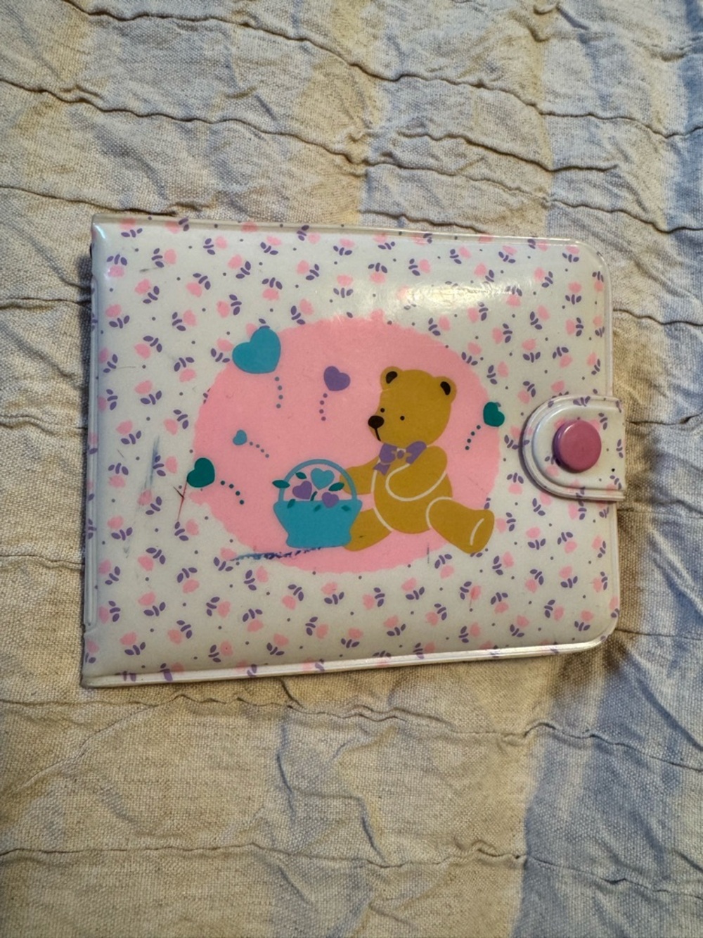 Vintage 1990 Sanrio Tweedle Dee Dee Teddy Bear Wallet
